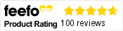 Feefo Product Rating 4.7 out of 5 with 100 reviews