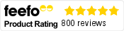 Feefo Product Rating 4.8 out of 5 with 800 reviews