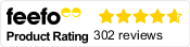 Feefo Product Rating 4.7 out of 5 with 302 reviews